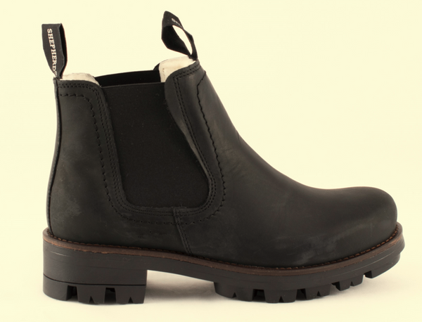 Cissi Shepherd Winter Chelsea Bottine mit Lammfell-Futter - Muster Paar
