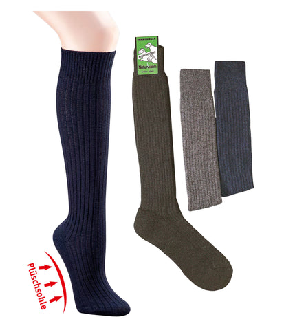 Kniesocken mit Wolle und Plüschsohle